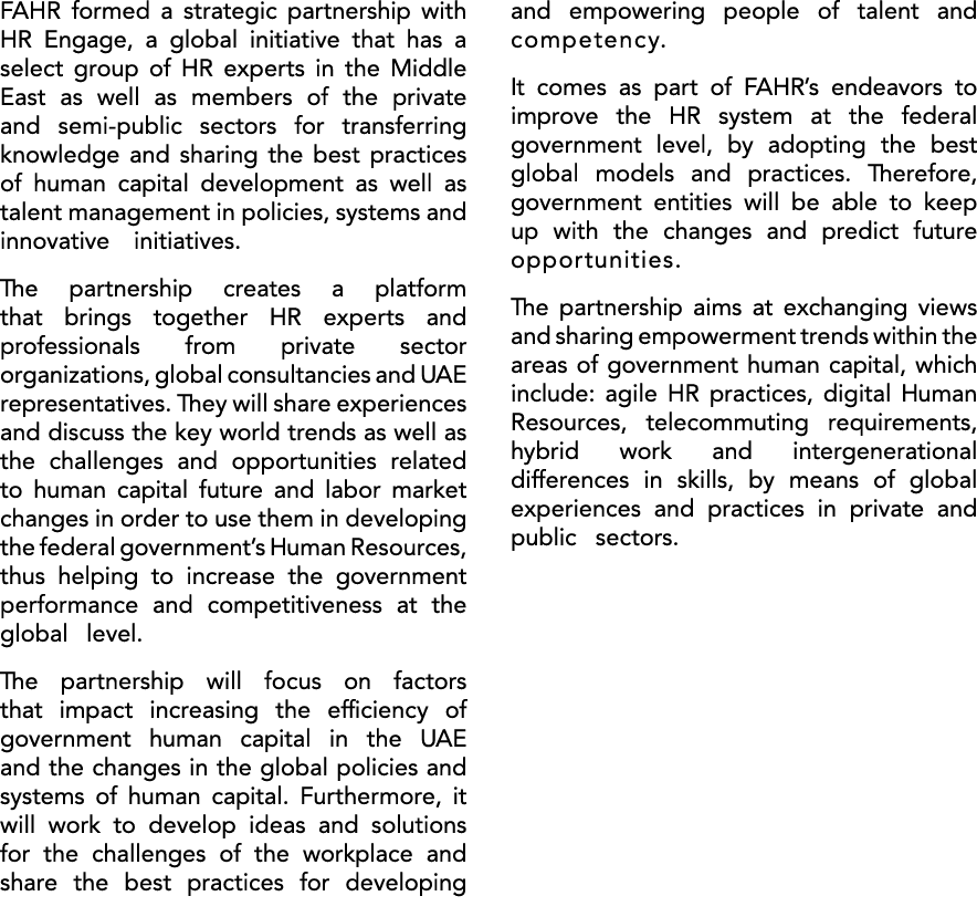 FAHR formed a strategic partnership with HR Engage, a global initiative that has a select group of HR experts in the ...