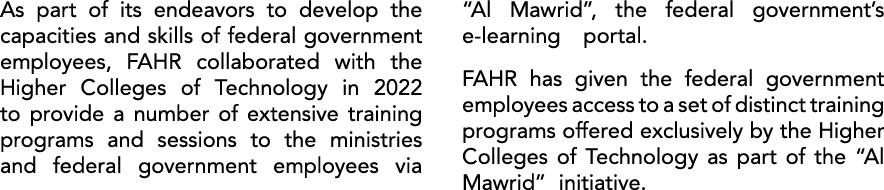 As part of its endeavors to develop the capacities and skills of federal government employees, FAHR collaborated with...