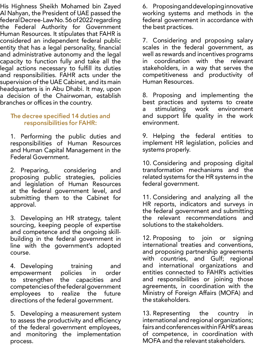 His Highness Sheikh Mohamed bin Zayed Al Nahyan, the President of UAE passed the federal Decree Law No. 56 of 2022 re...