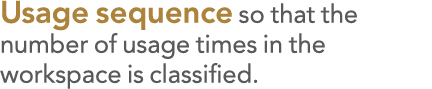 Usage sequence so that the number of usage times in the workspace is classified 