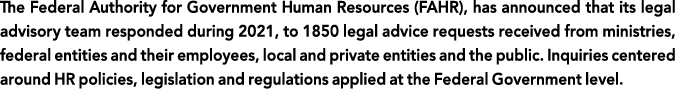 The Federal Authority for Government Human Resources (FAHR), has announced that its legal advisory team responded dur   